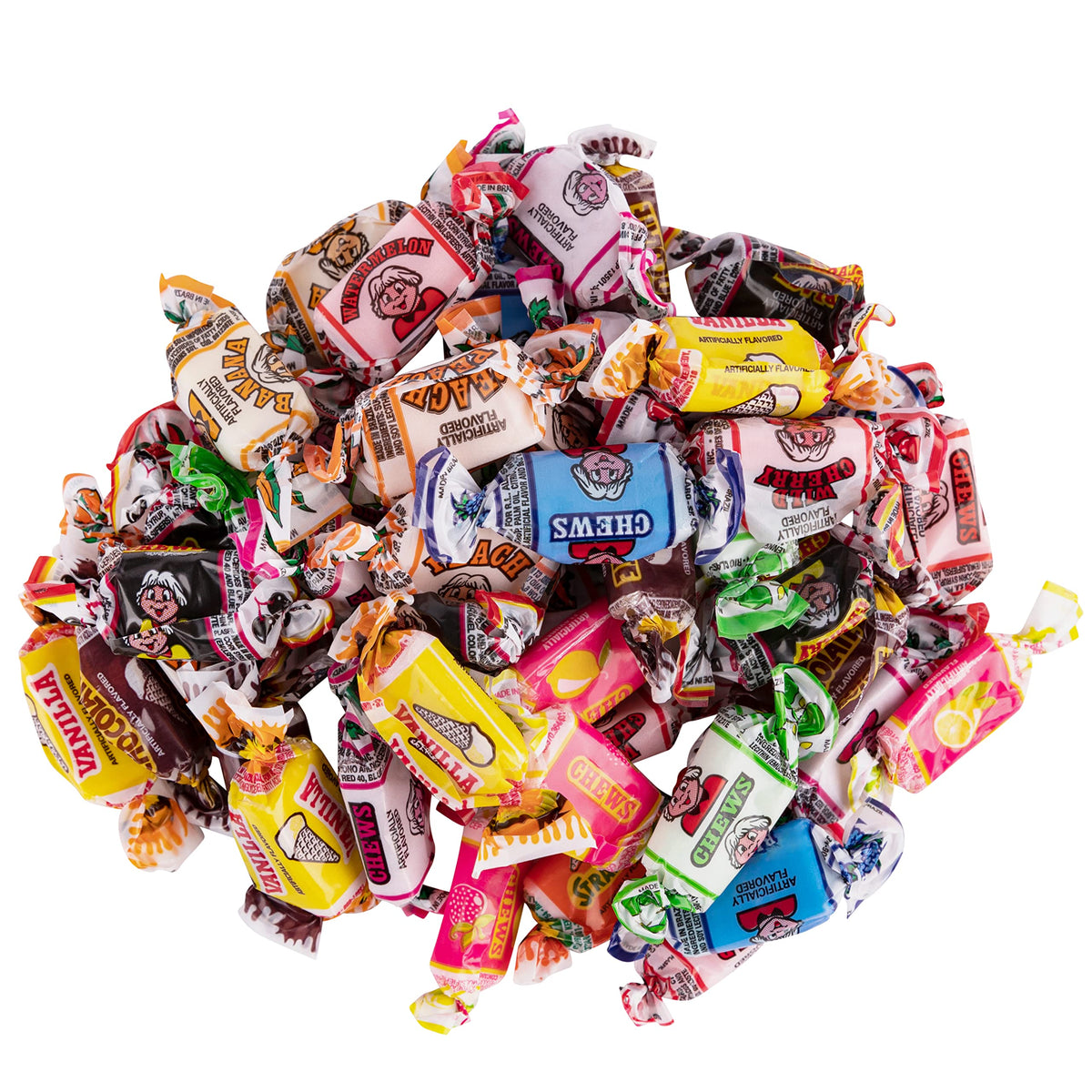 Snackadilly Fruit Chews Bulk 3lb Bag – 480 Chews, All 15 Flavors Including Sours