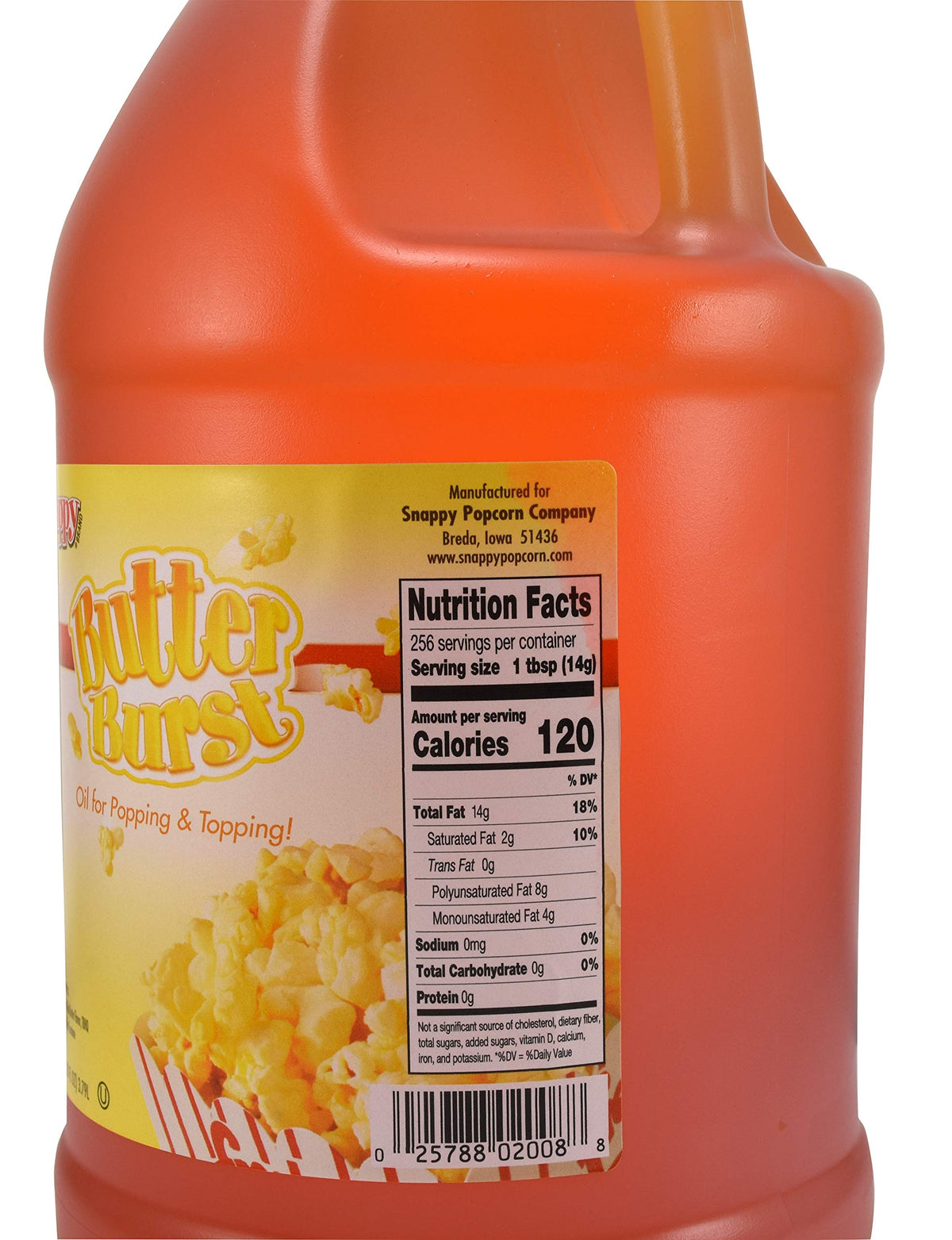 Snappy Butter Burst Popcorn Oil – Movie Theater Butter Flavor, 1 Gallon