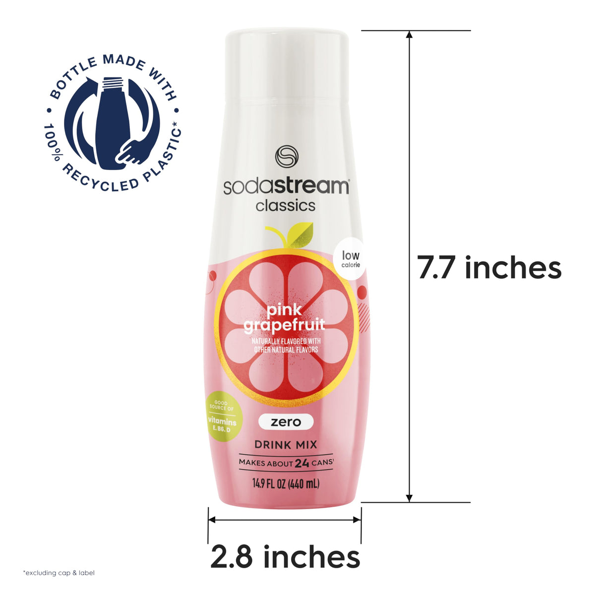 SodaStream Pink Grapefruit Zero Calorie Drink Mix – Pack of 4 (4 x 440ml)
