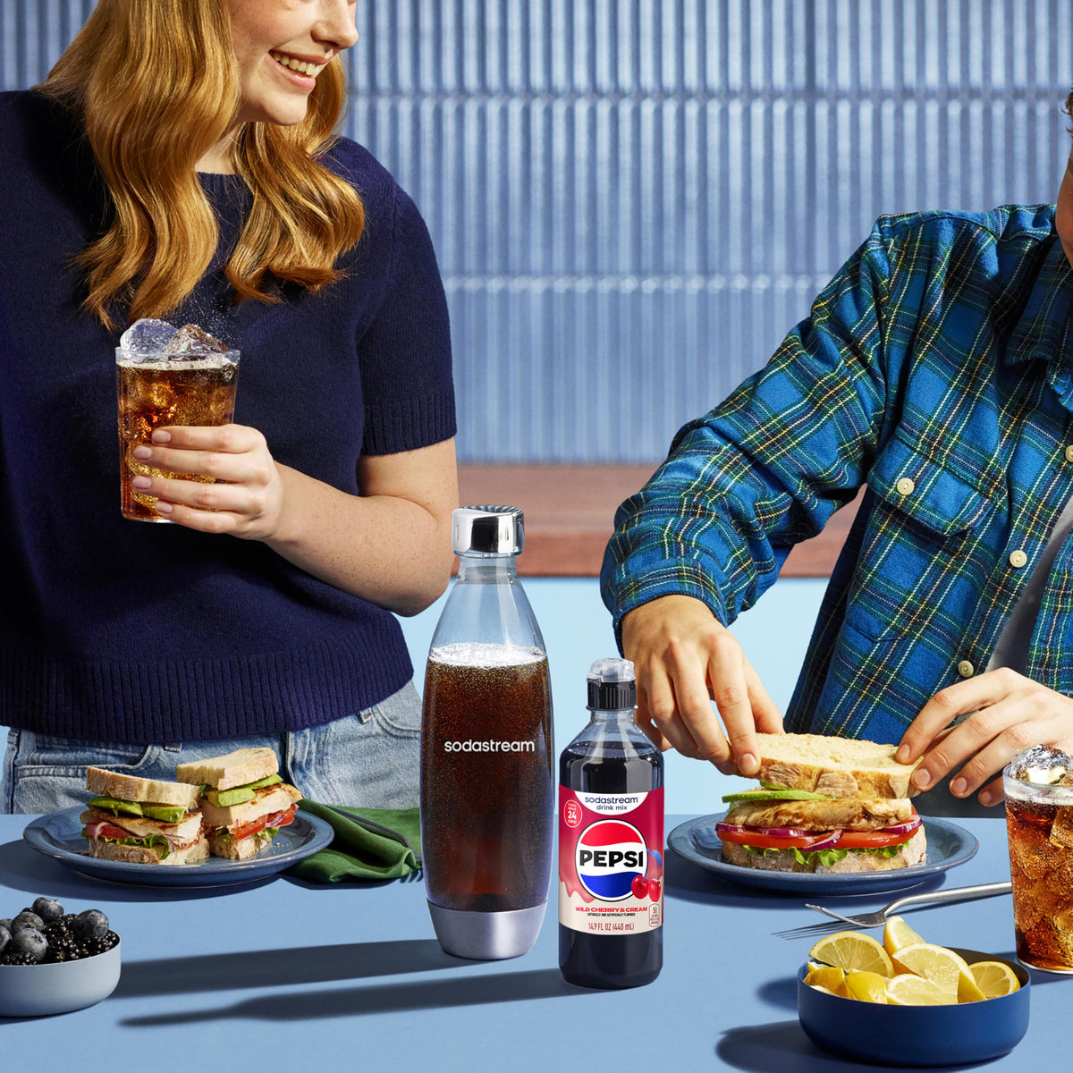 SodaStream Wild Cherry Pepsi & Cream Variety Beverage Mix — 4x 14.9oz Bottles (New Pour 440ml)