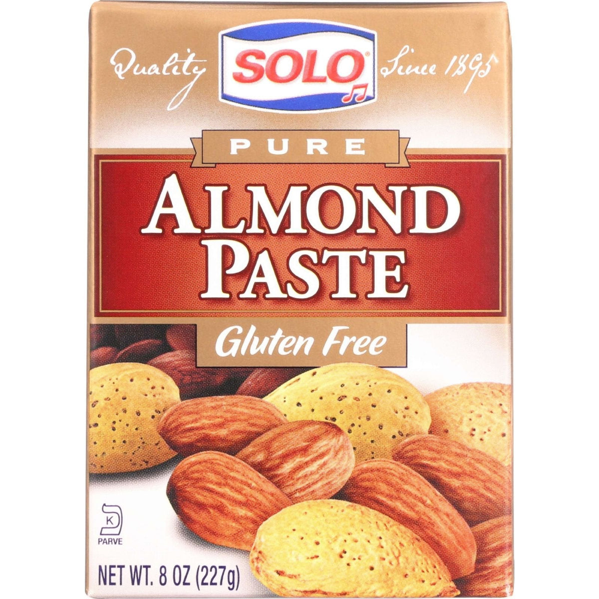 Solo Almond Paste - 8 oz (Pack of 3) - Gluten Free | Rich Almond Flavor for Baking