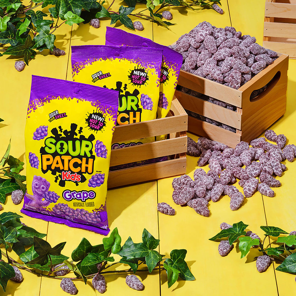 SOUR PATCH KIDS Grape Soft & Chewy Candy — Bulk 12 x 8.02 oz Bags