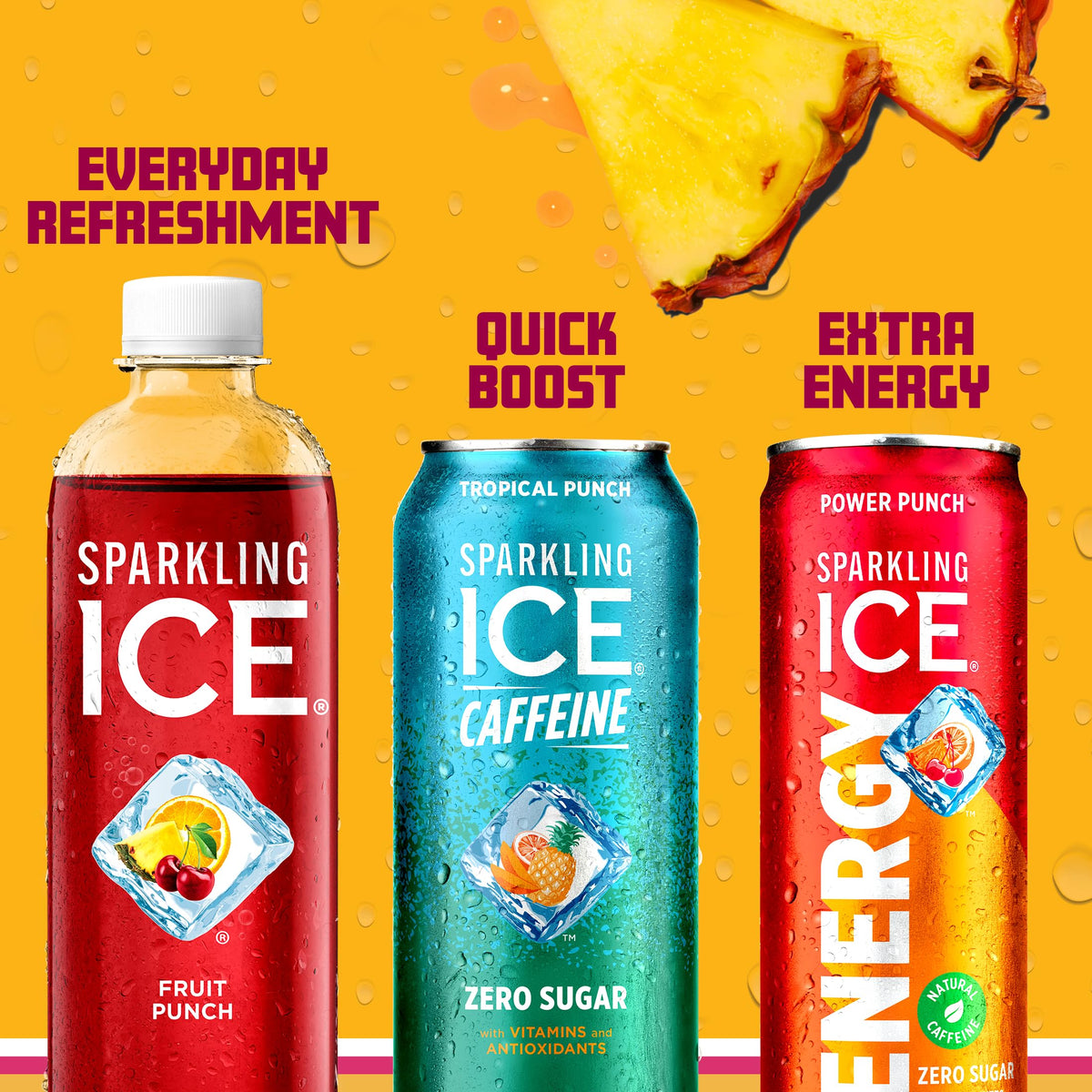 Sparkling Ice Energy Power Punch 12Pk – Zero Sugar Caffeine Drink with Vitamins & Electrolytes