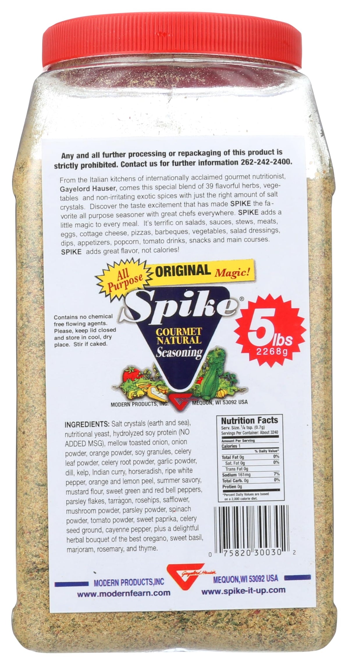 Spike Original Seasoning 5lb Bulk – Flavorful All-Purpose Seasoning for Grilling & Cooking