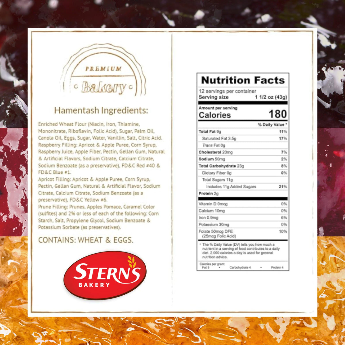 Stern's Bakery Fruit Danish Pastry – 12 Count, Assorted Fruit-Filled Cinnamon Buns, Kosher, Dairy Free & Nut Free