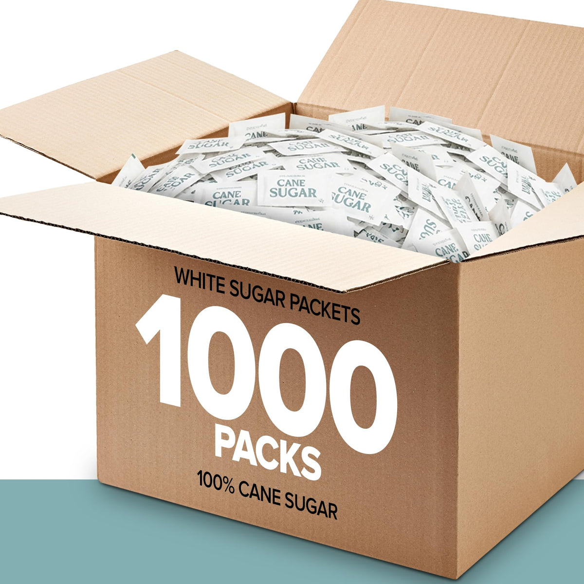 Stock Your Home Bulk White Sugar Packets – 1000 Count, 2.55 g Each for Coffee, Tea, and More