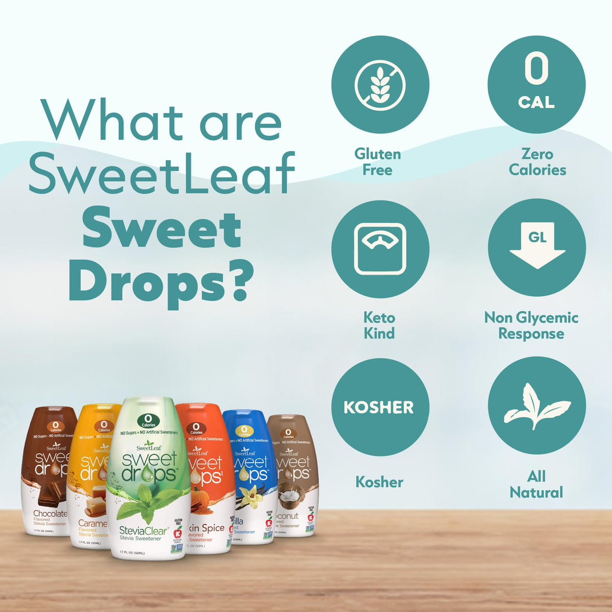 SweetLeaf Coconut Sweet Drops – Zero-Calorie Stevia Liquid Sweetener (6 Pack)