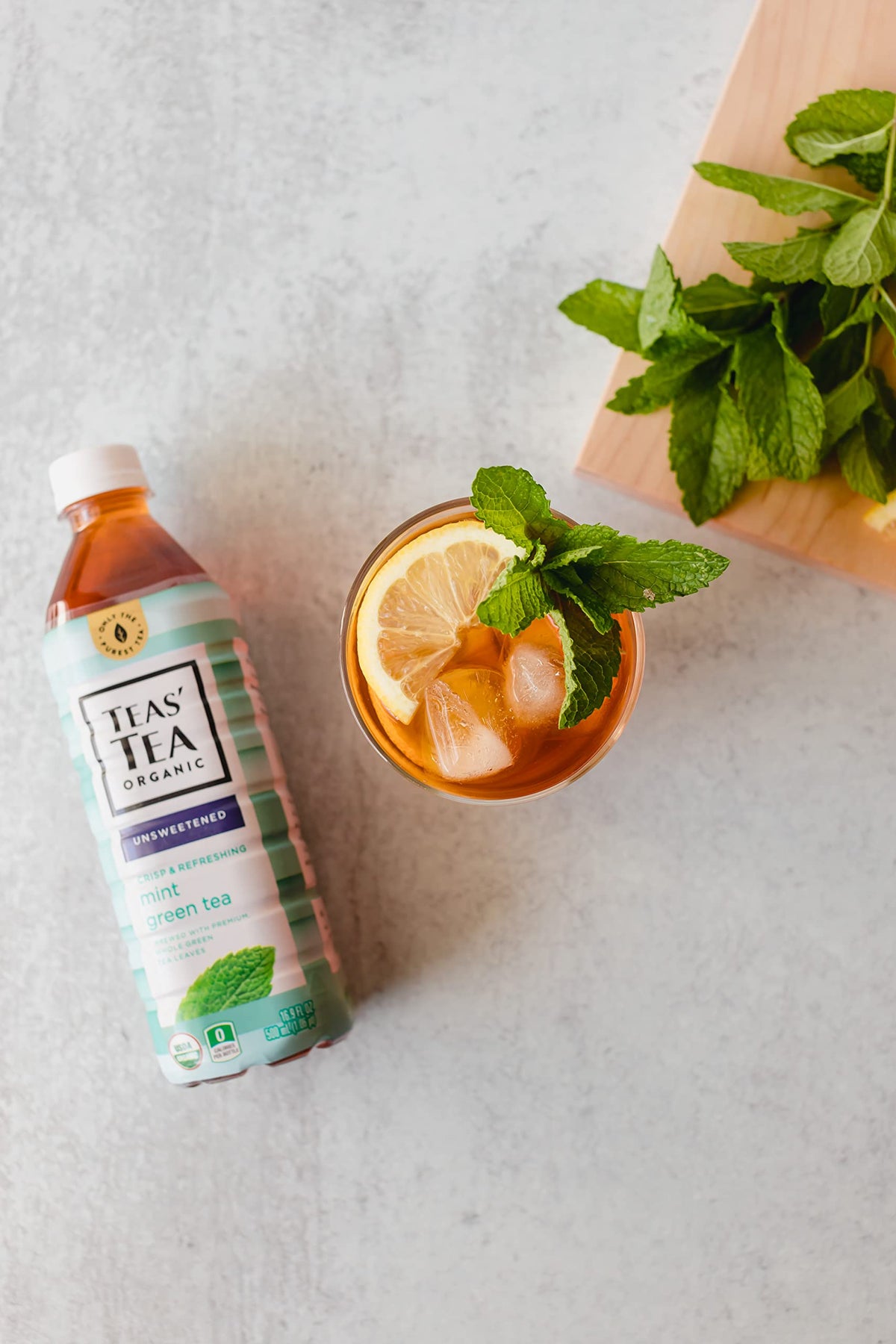 Teas' Tea Unsweetened Mint Green Tea 16.9 fl oz — Pack of 12 | Organic, Sugar Free