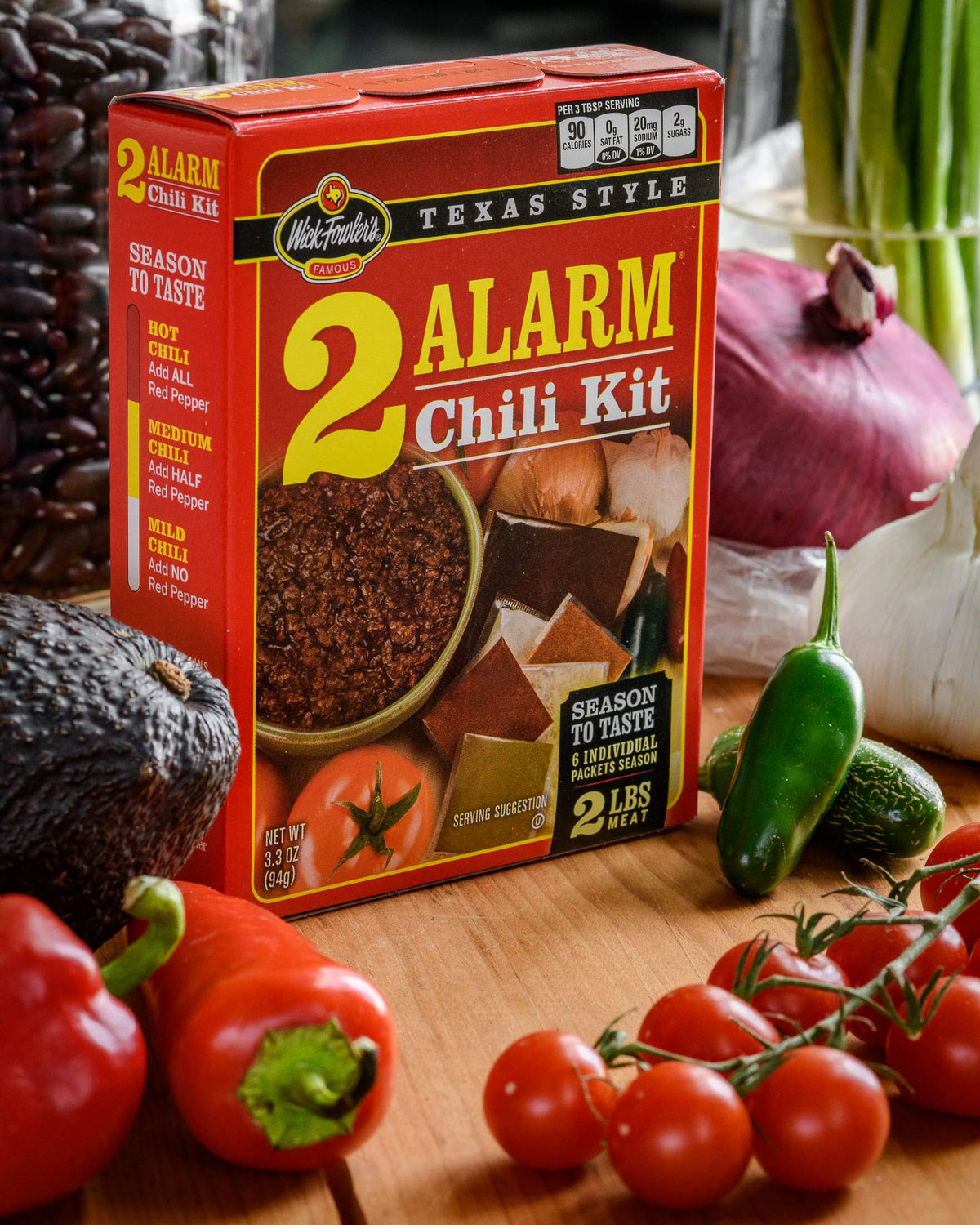 Wick Fowler's 2-Alarm Chili Kit – Authentic Texas-Style Chili Seasoning (Pack of 8)
