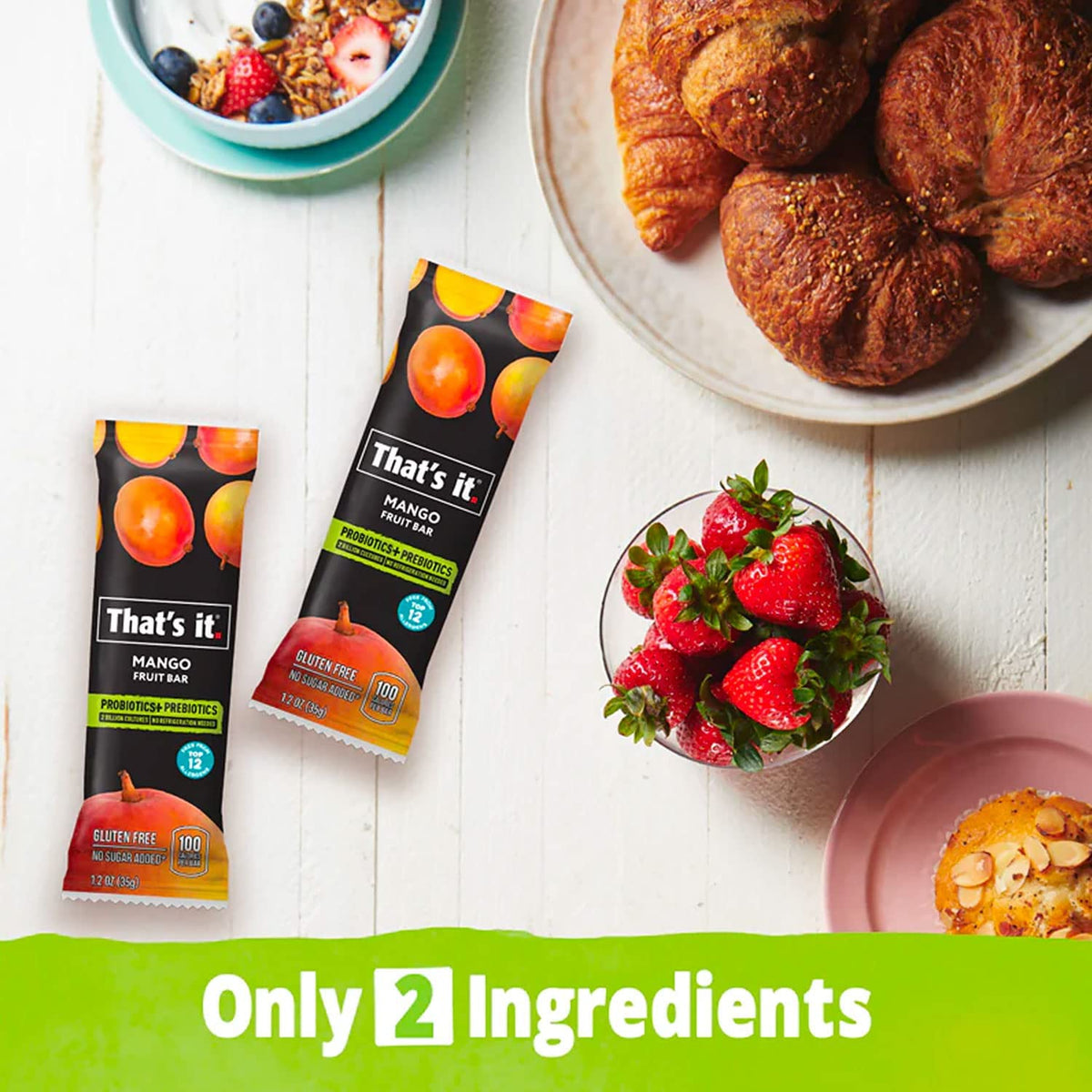 That's it. 12 Pack Mango Probiotic Fruit Bar – Immunity Support, Gut Health, 2-Ingredient, All Natural, Whole30, Paleo, Allergen Friendly