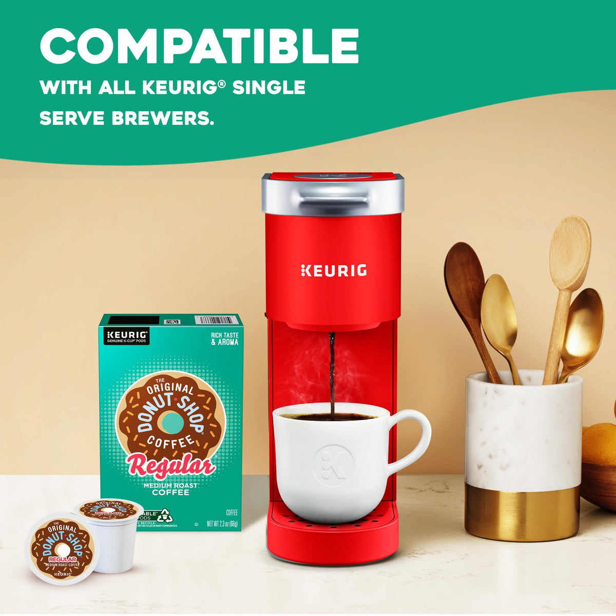 The Original Donut Shop Regular K-Cup Pods – Medium Roast Coffee, 48 ct, Keurig Compatible