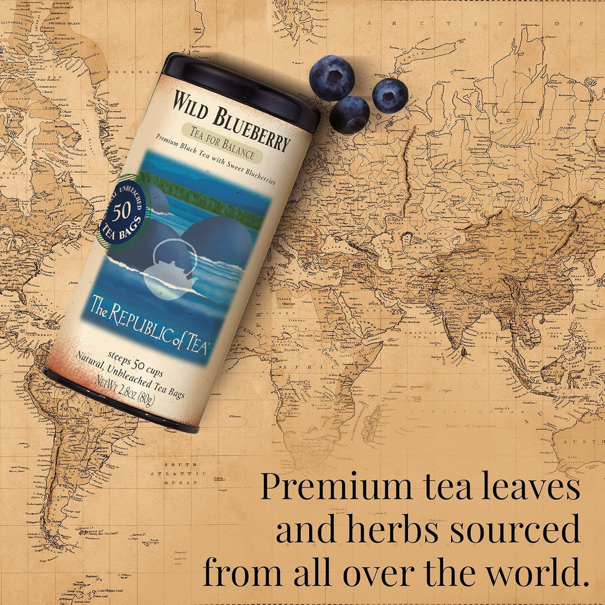 The Republic of Tea: Wild Blueberry Tea, Super Refill – 100 Black Tea Bags, Caffeinated