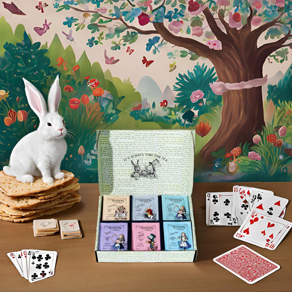 Thoughtfully Alice’s Adventures in Wonderland Tea Gift Set – 90 Bags, 6 Flavors