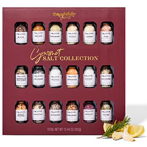 Thoughtfully Gourmet Salt Sampler Collection — 18 Flavored Salts Gift Set (Vegan)