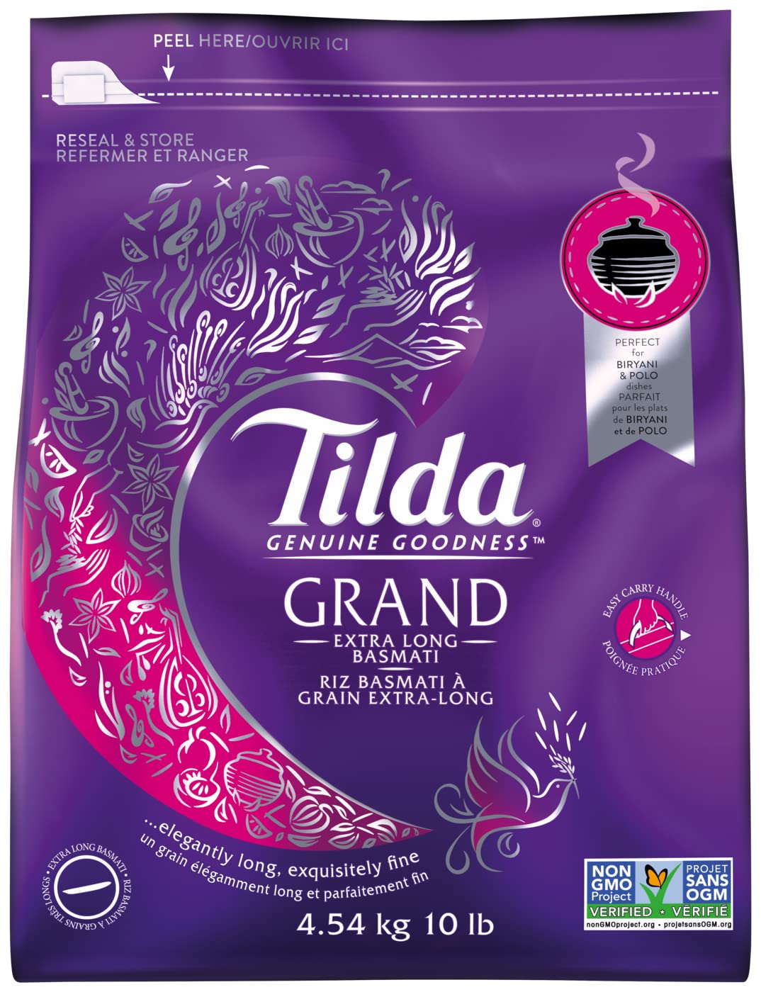 Tilda Grand Finest Extra Long Grain Basmati Rice - 10 Lbs | Premium Long-Grain Rice