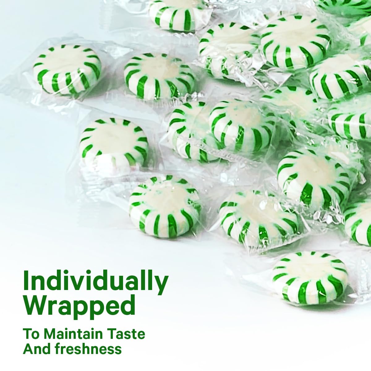 Tivozy Starlight Spearmint Mints – 5 lb Bulk Pack, Individually Wrapped for On-the-Go Freshness