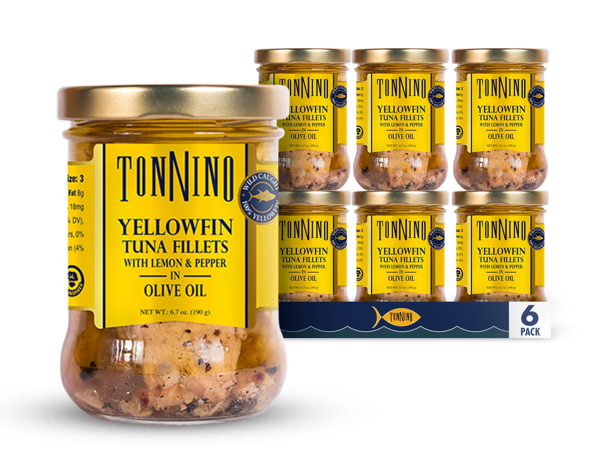 Tonnino Yellowfin Tuna – Lemon Pepper in Olive Oil (Pack of 6) | Ready-to-Eat Protein