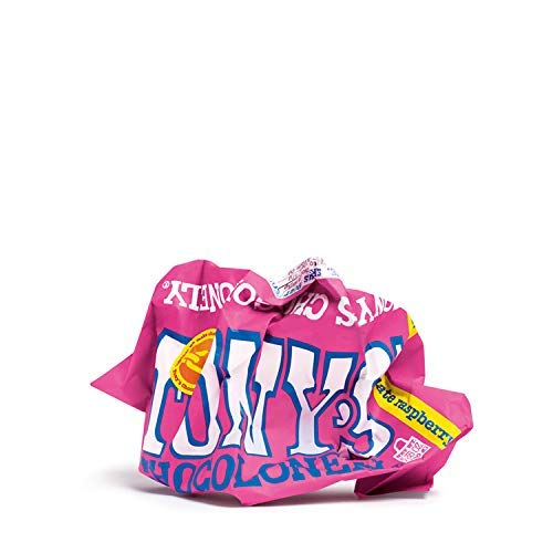 Tony's Chocolonely Belgian White Chocolate Raspberry Popping Candy Bar – Fairtrade 28% Cacao, 4 Bars