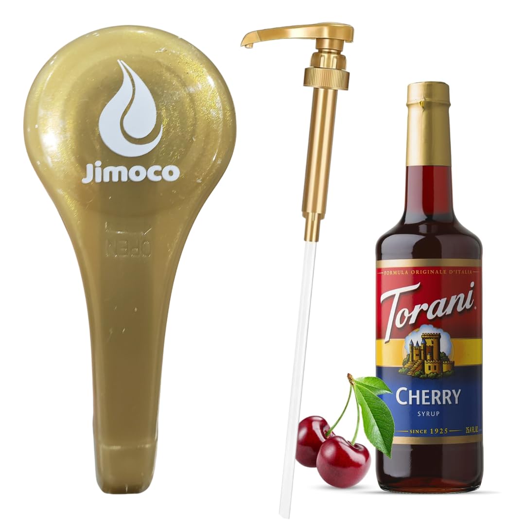 Torani Sugar Free Coffee Syrup Kit (25.4 oz) with Jimoco Dispenser – Caramel, Vanilla, Chocolate, Hazelnut, Peppermint