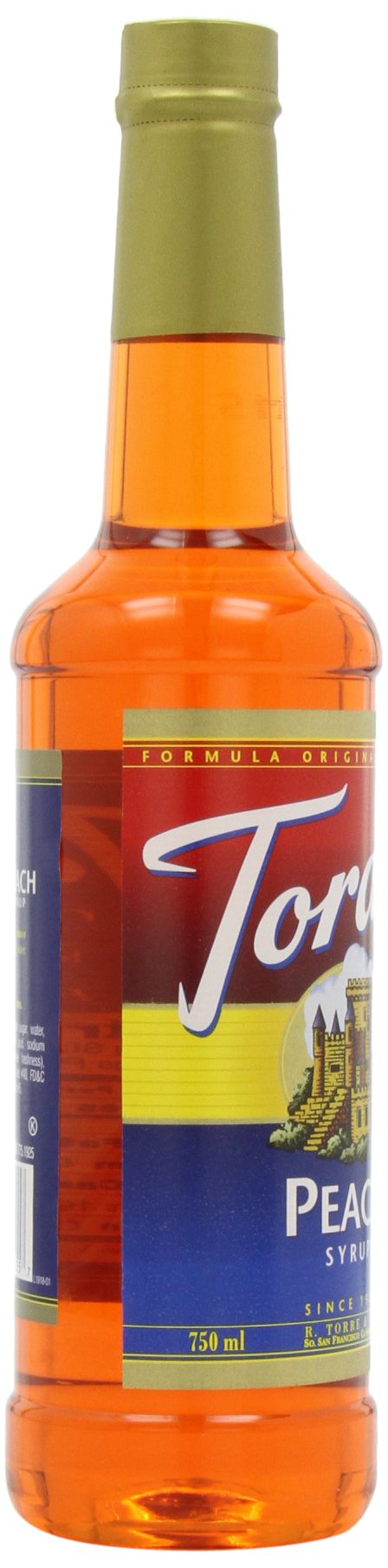 Torani Peach Syrup 750 ml PET | Peach Flavor for Coffee, Tea & More