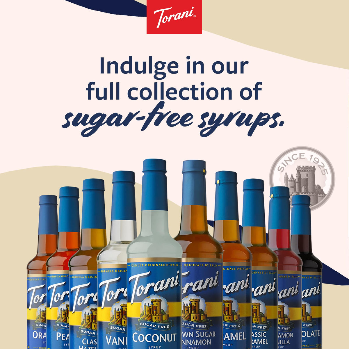 Torani Sugar Free Coconut & Vanilla Syrup 2-Pack with Pumps — 25.4 oz Each