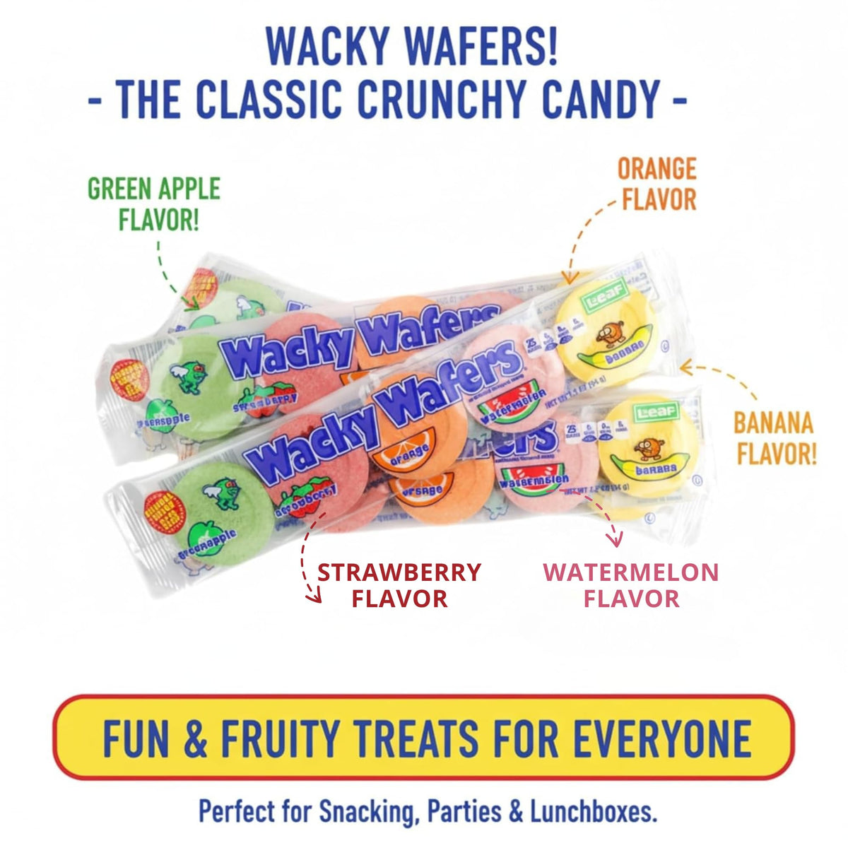 Tree Treasures Wacky Wafers 6-Pack Bulk – Nostalgic Fruity Wafers
