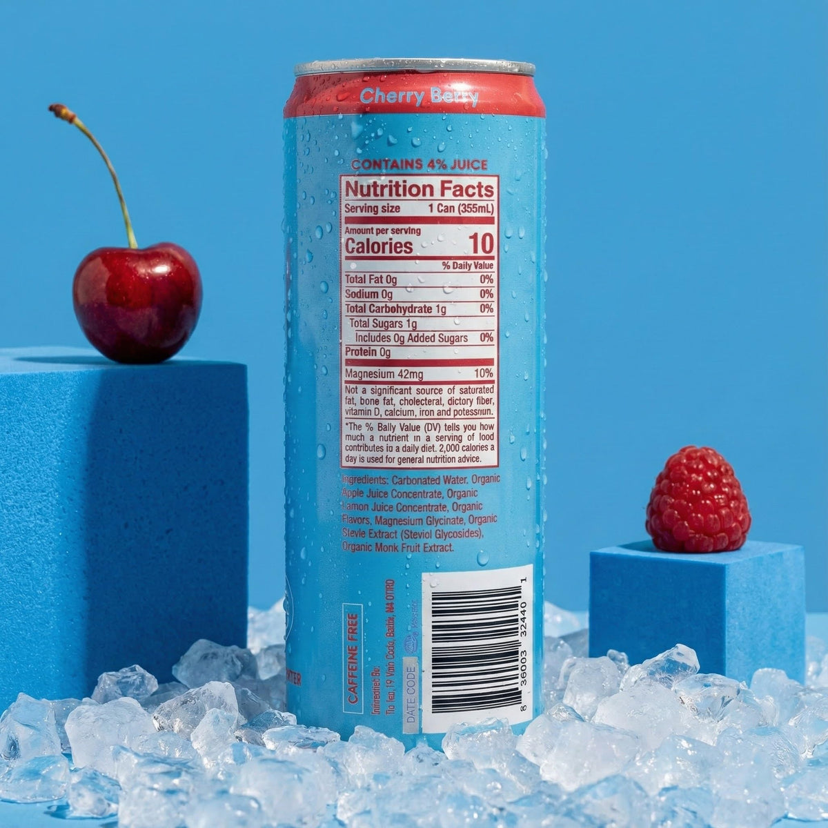 Tru Dream Sparkling Water Cherry Berry – Magnesium, Chamomile & GABA, No Added Sugar