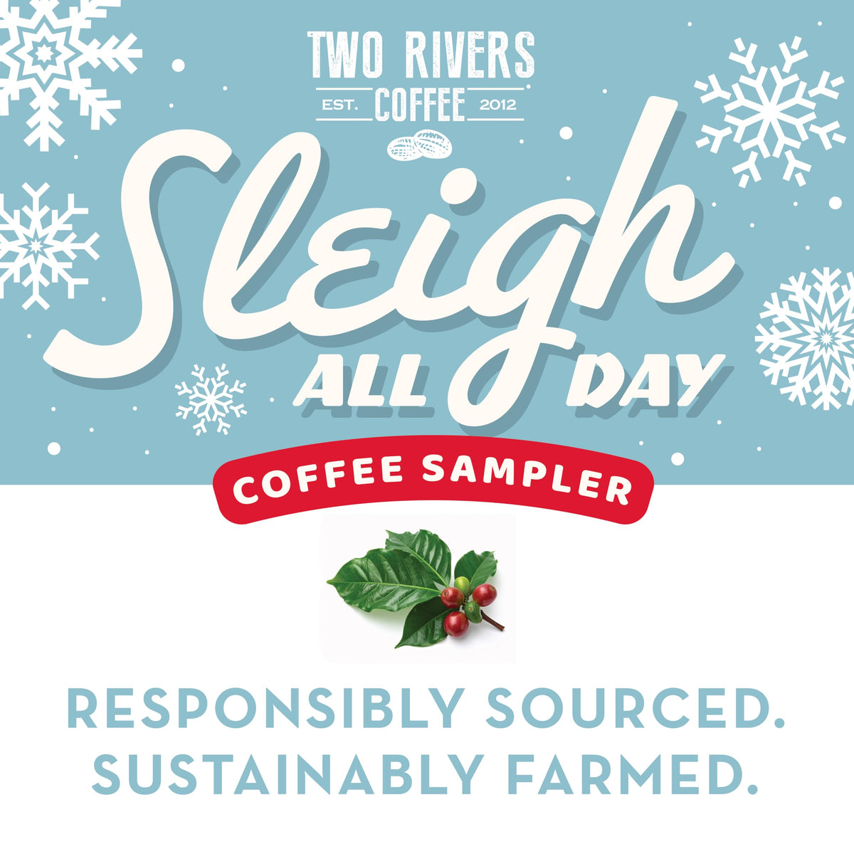 Two Rivers Coffee Sleigh All Day Holiday Coffee Pods – 40-Count Assorted K-Cups
