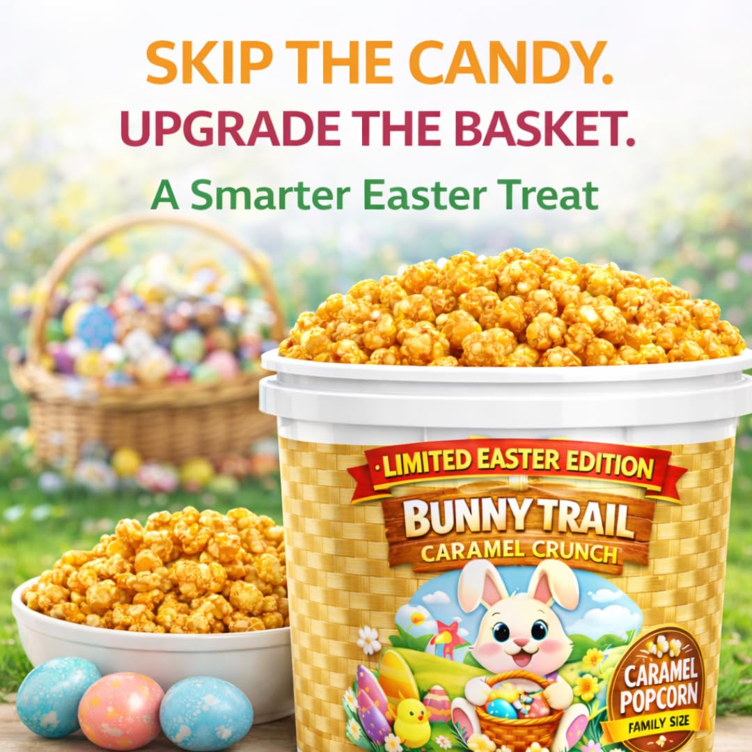 Uncle Myron's Easter Basket Stuffer Caramel Popcorn – 1 Gallon Gift Bucket