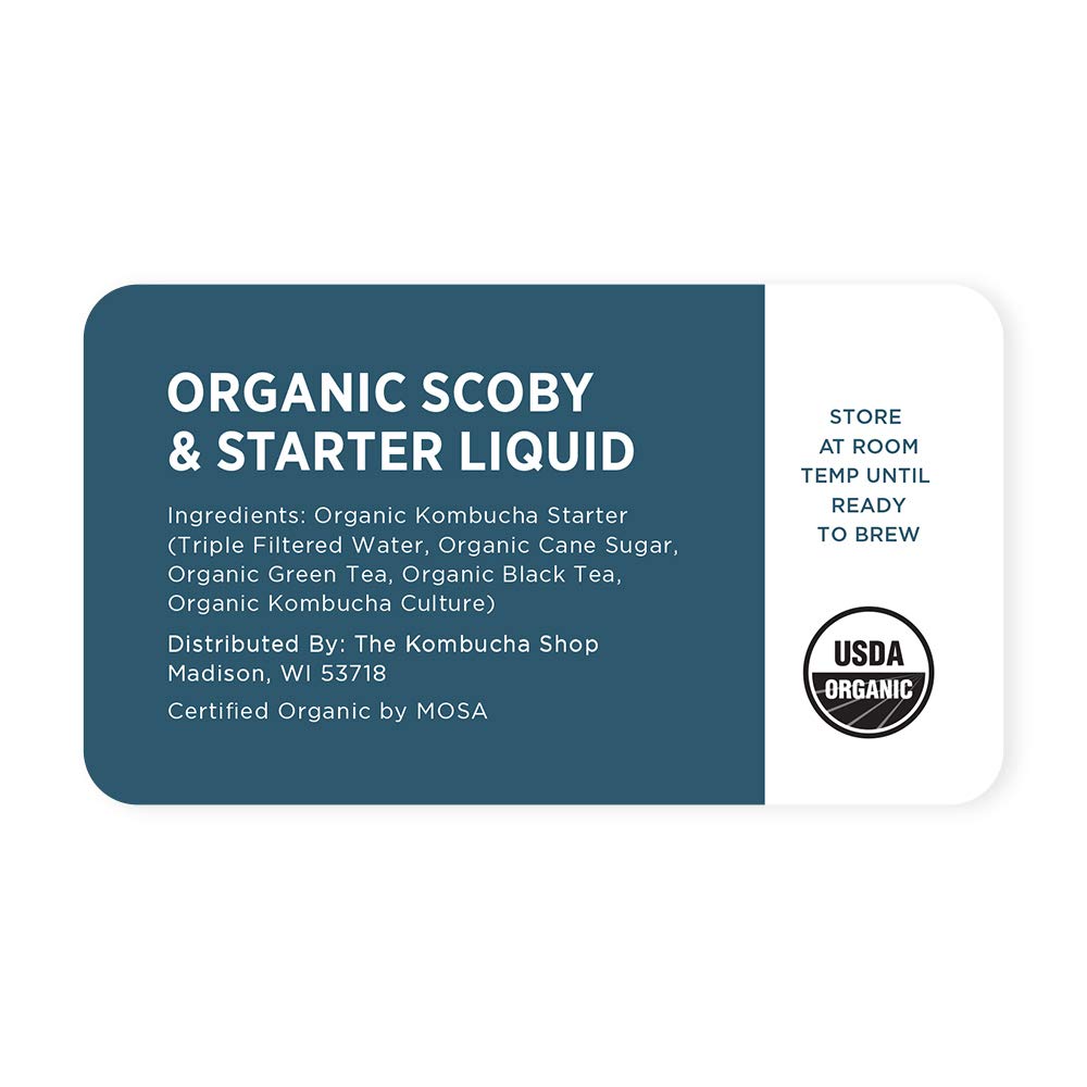 Urban Kitchen Organic SCOBY 2-Pack – Kombucha Starter Kit with Live Culture