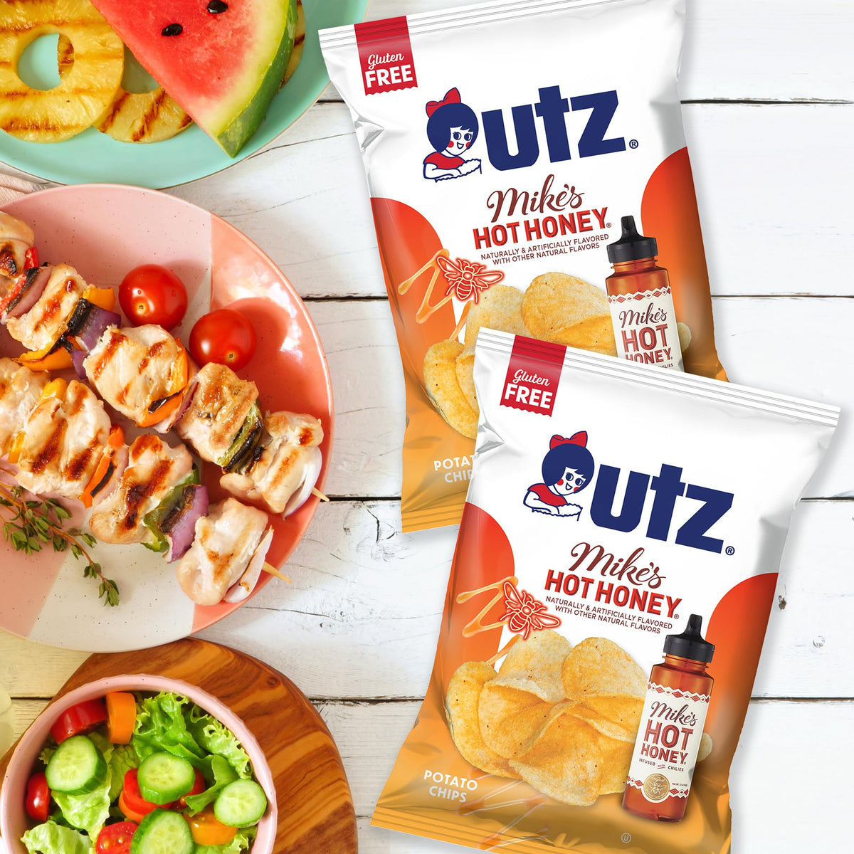 Utz Mike’s Hot Honey Flavored Potato Chips – 2.625 oz Bag, 14 Count
