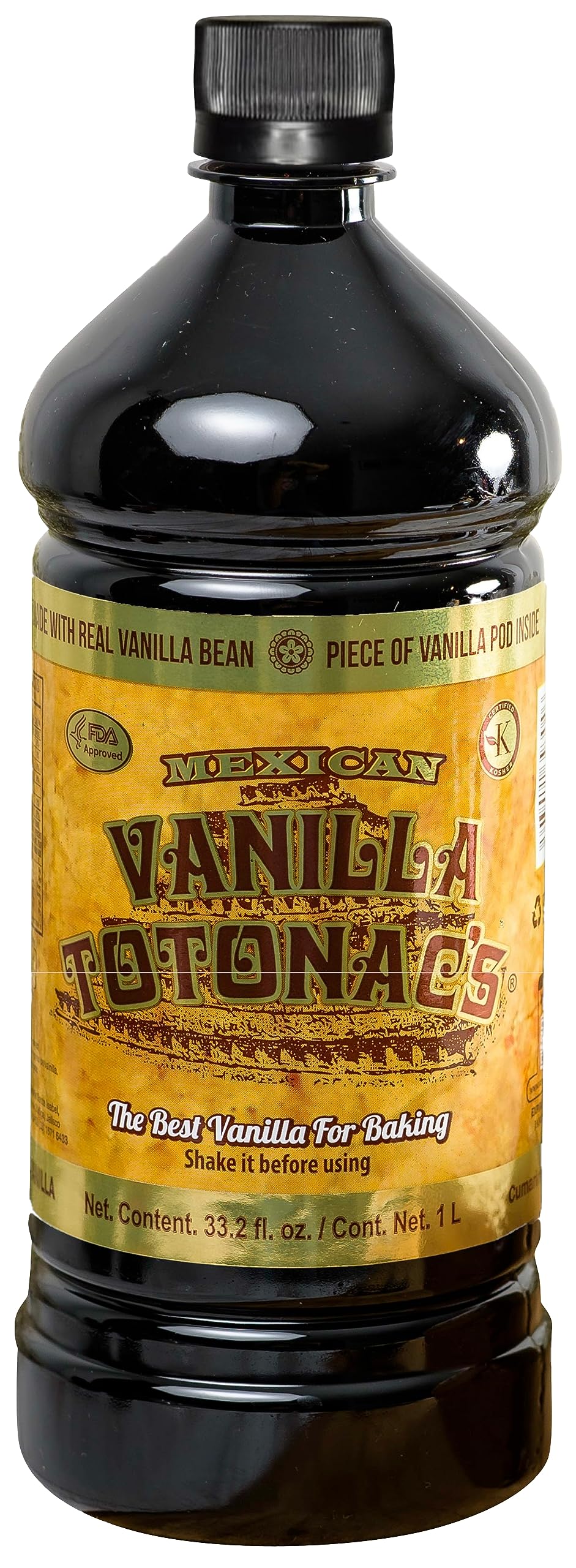Vanilla Totonacs Mexican Vanilla Extract – 33oz Bottle for Baking