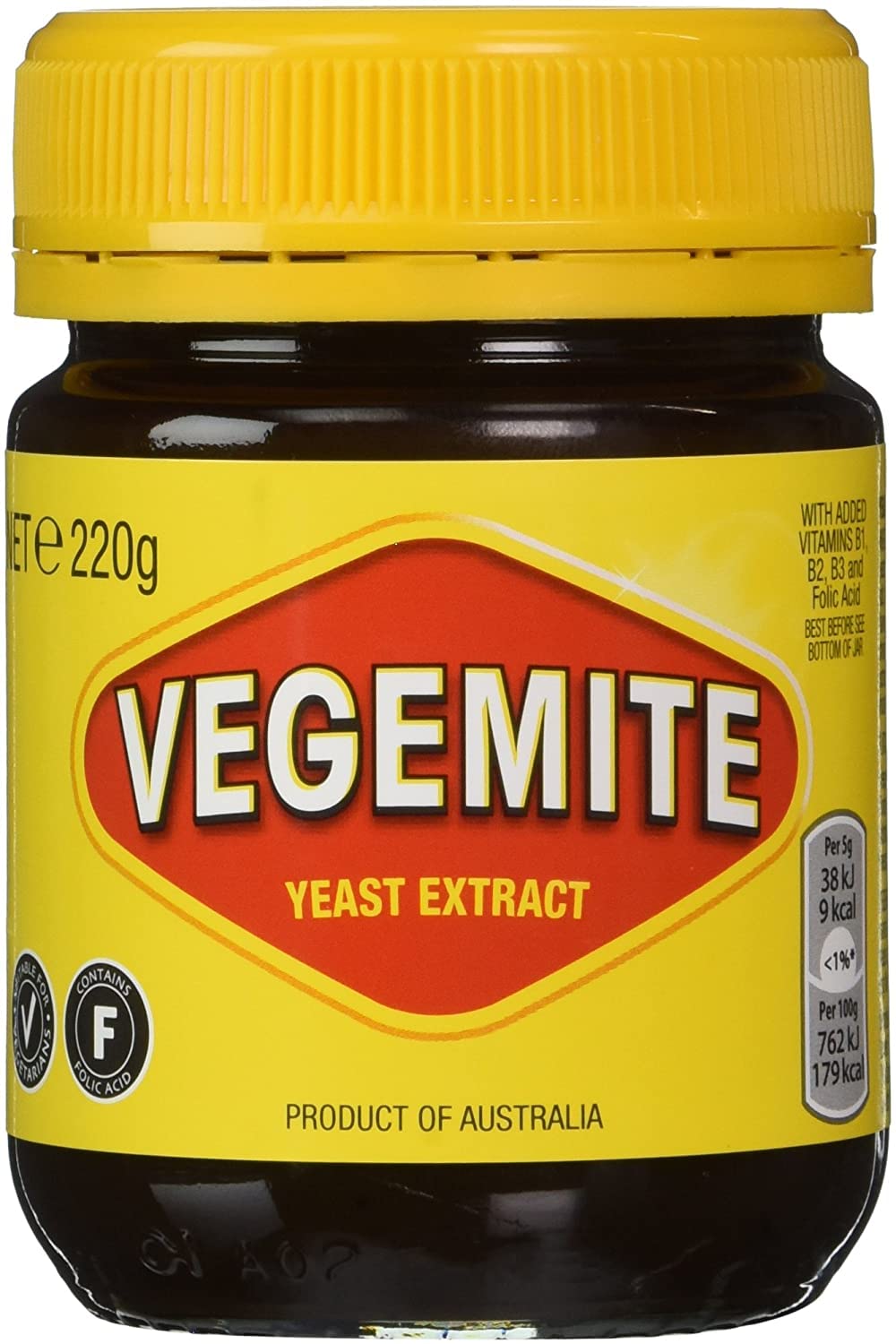 Vegemite Yeast Extract 220g – 4-Pack | Nutrient-Rich Spread