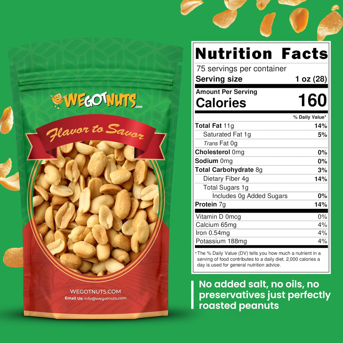 Roasted Unsalted Peanuts 5lb Bag – We Got Nuts | Kosher, Pure Flavor, DIY Peanut Butter