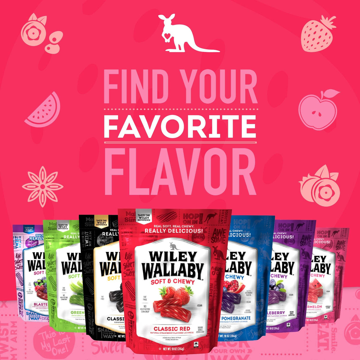 Wiley Wallaby Licorice 24 oz – Classic Strawberry Australian Red Licorice Twists, 2 Pack | Soft & Chewy Gourmet Candy