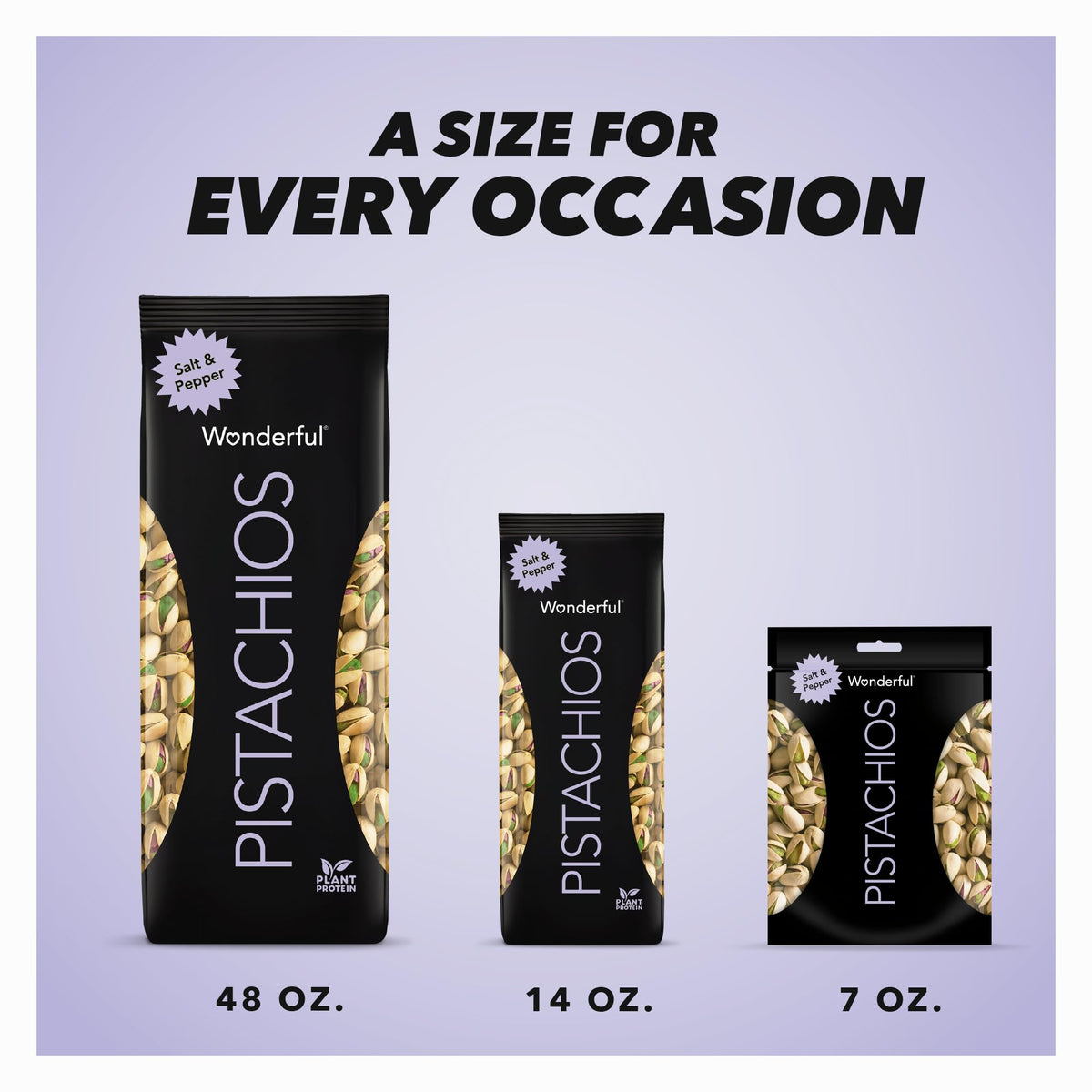 Wonderful Pistachios In Shell Salt & Pepper — 48 oz Bag, Gluten Free Protein Snack
