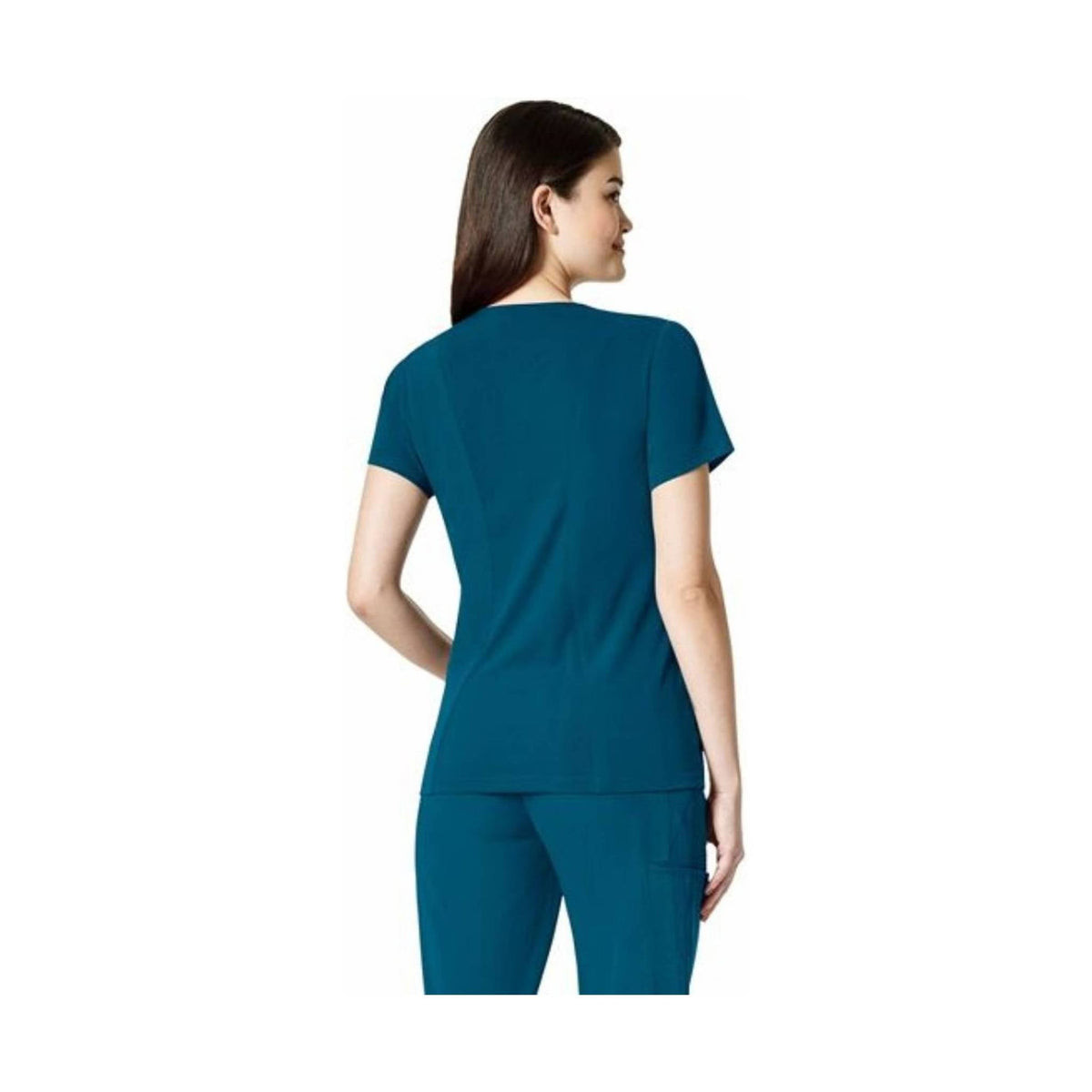 Wink Women's Aero Rib Knit V Neck Top - Caribbean - ONLINE STORE CREDIT/EXCHANGE ONLY