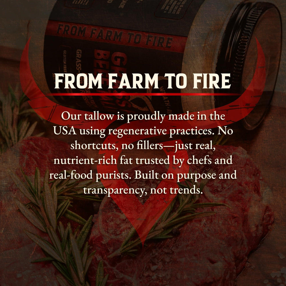 Wrath & Remedy Beef Tallow for Cooking (14 oz) – US-Made, 100% Grass-Fed & Finished, High-Heat Fat for Searing & Frying