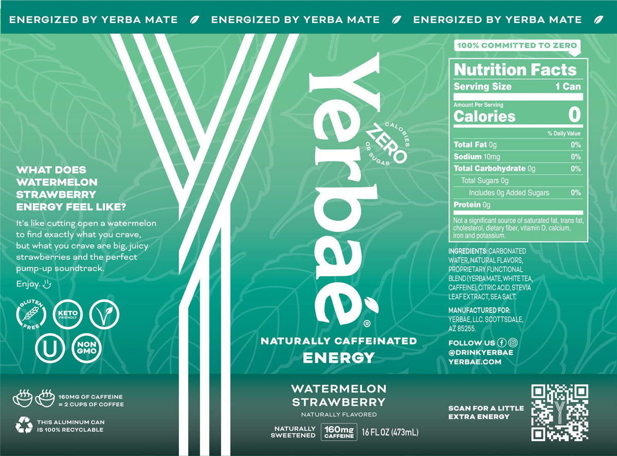 Yerbaé Energy Beverage Variety Power Pack – 0 Sugar, 0 Calories, 0 Carbs | 16oz Cans