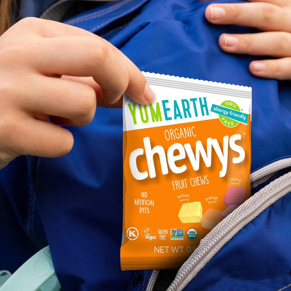 YumEarth Organic Chewys Fruit Flavored Candy Chews – Allergy-Friendly, Gluten Free, Non-GMO, Vegan, No Artificial Dyes (35-Count)