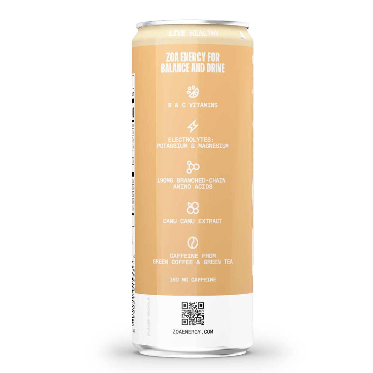 ZOA Zero Sugar Pineapple Coconut Energy Drinks – Natural Caffeine, Vitamin C & B-Vitamins | Gluten-Free, Keto Friendly | Pack of 12
