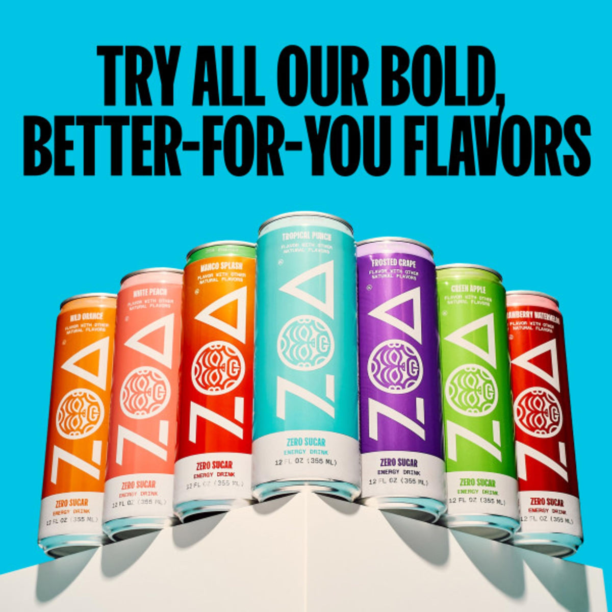 ZOA Wild Orange Zero Sugar Energy Drinks – Natural Caffeine, Vitamin C, B-Vitamins | Gluten-Free, Keto Friendly | 12-Can Pack