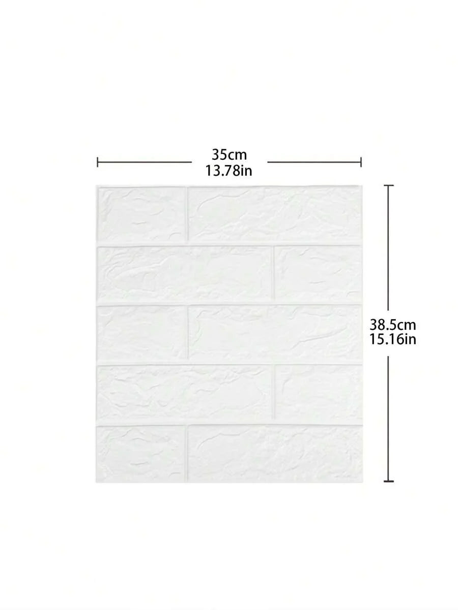 10pcs Brick Pattern Wall Paper, Modern Plain 3D Wall Paper For Home