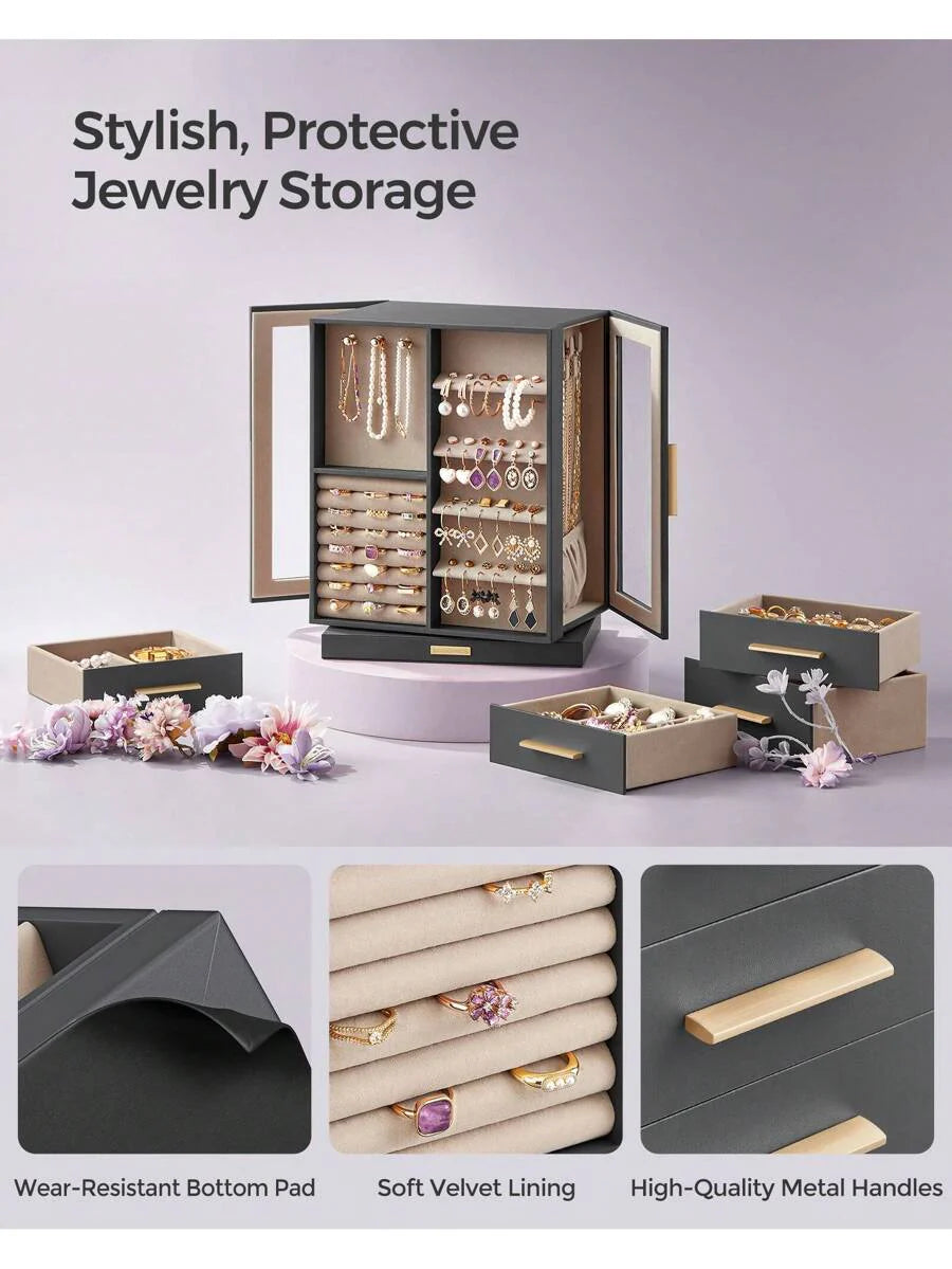 SONGMICS Jewelry Box 360° Rotating
