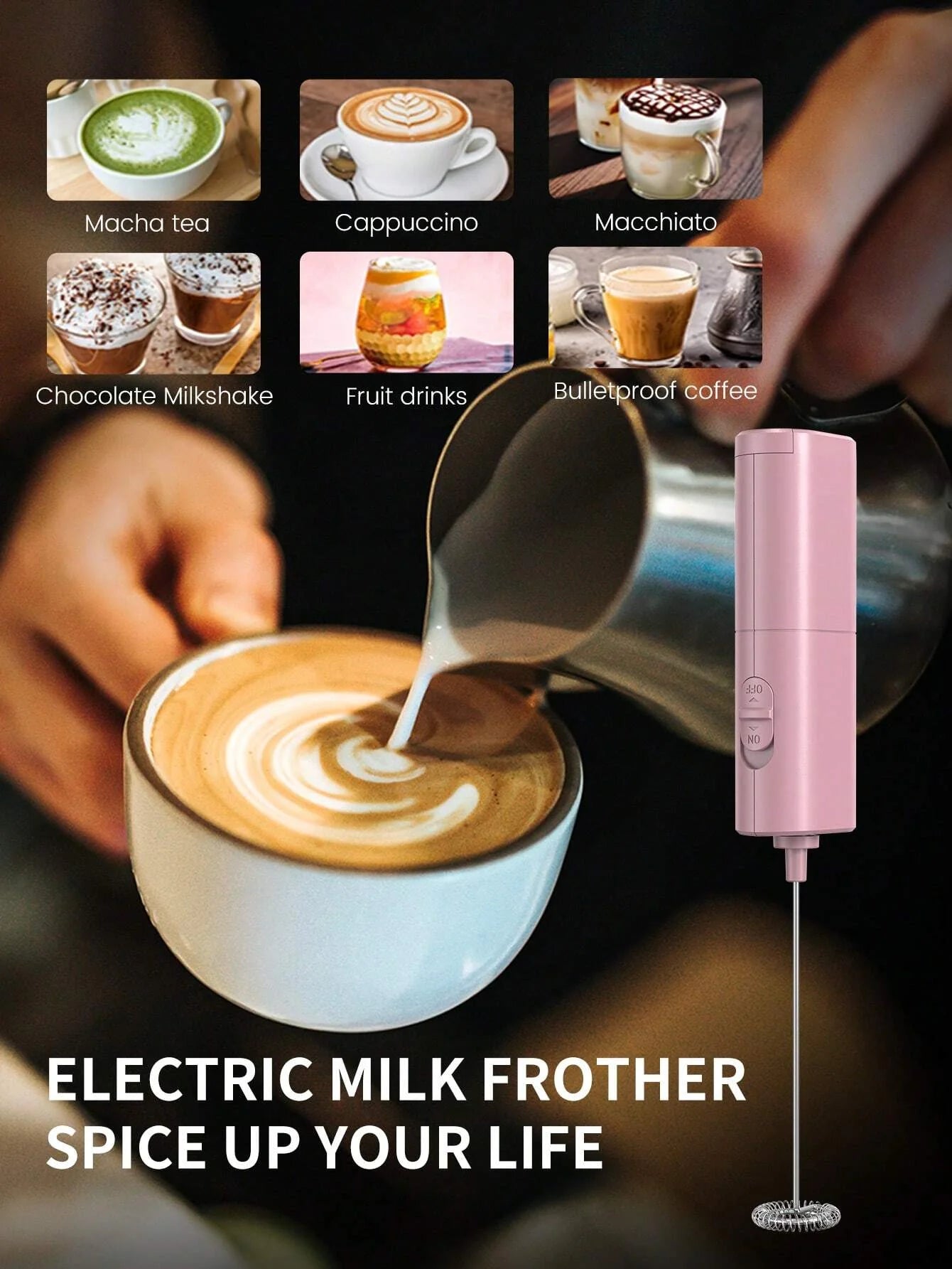 CLITON Handheld Electric Milk Frother
