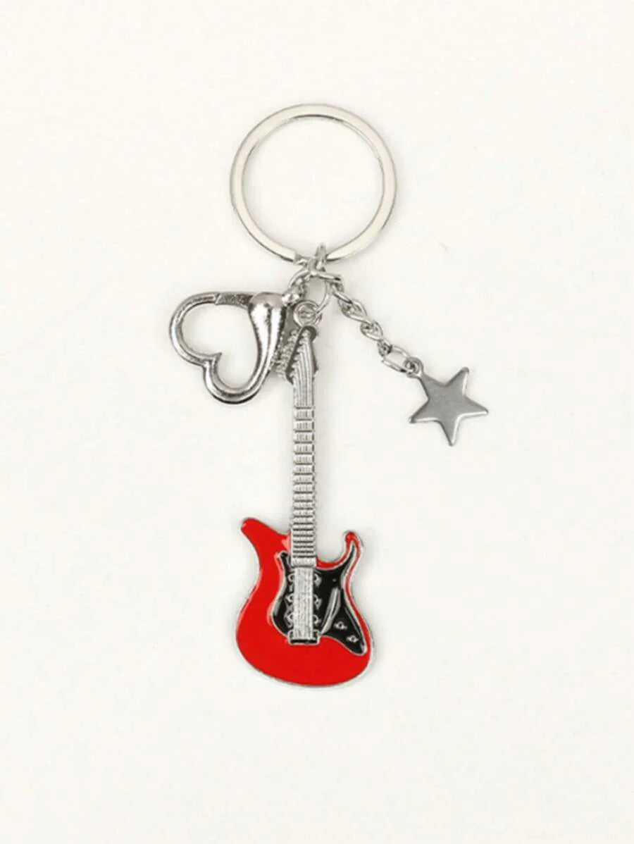 Guitar & Star Shaped Fashionable Keychain Bag