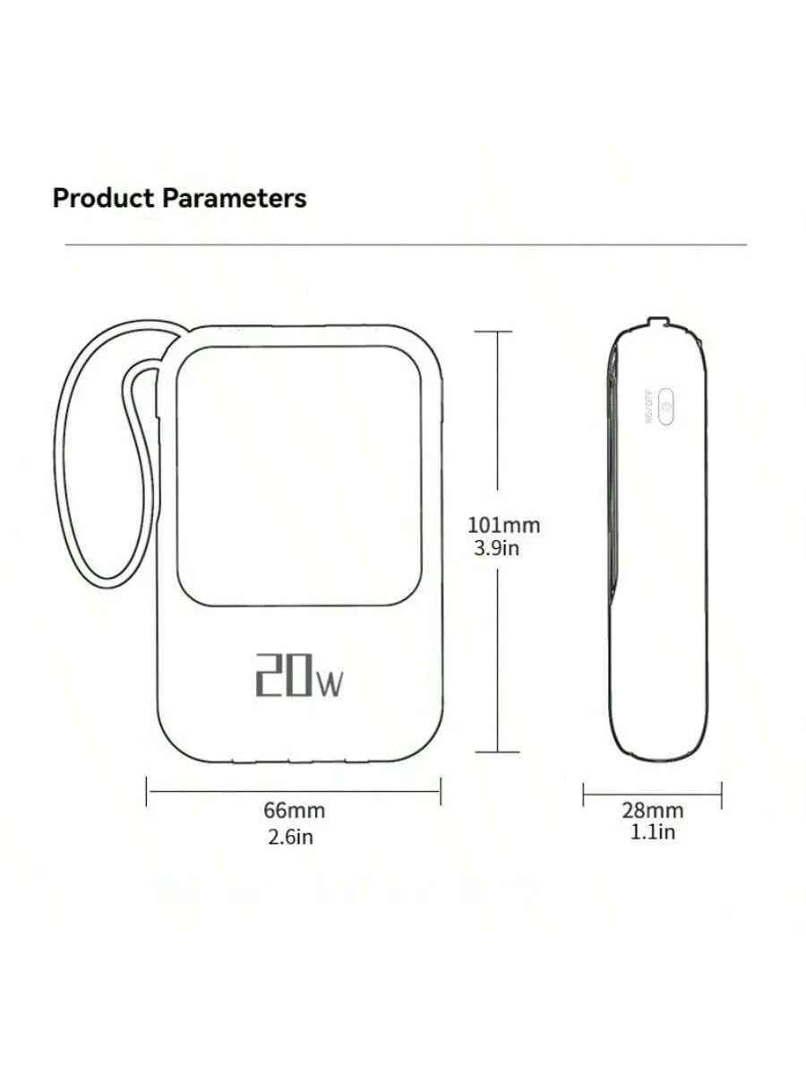 Small Portable Charger Power Bank PD20w Fast Charging