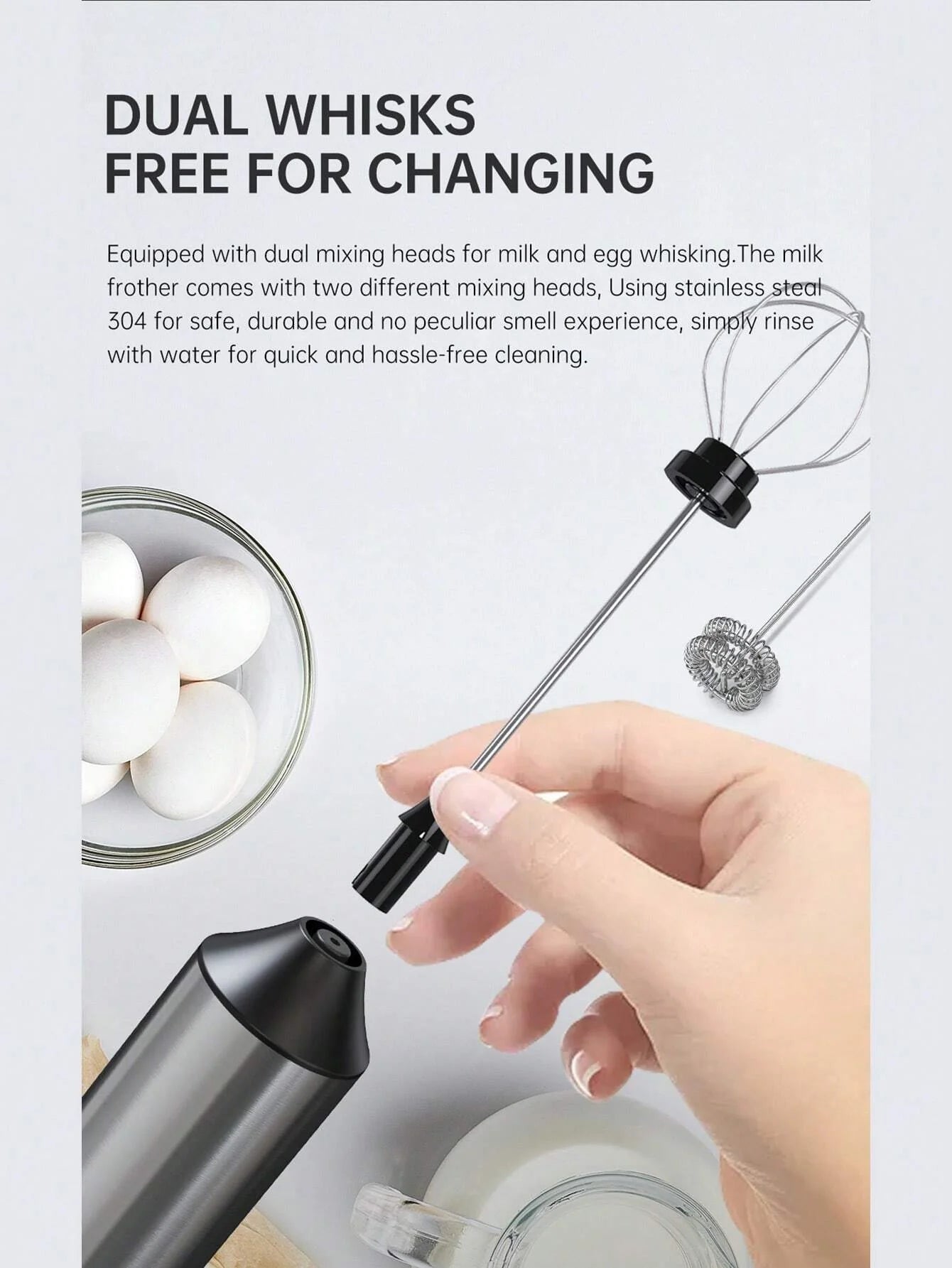 CLITON Rechargeable Milk Frother Wand