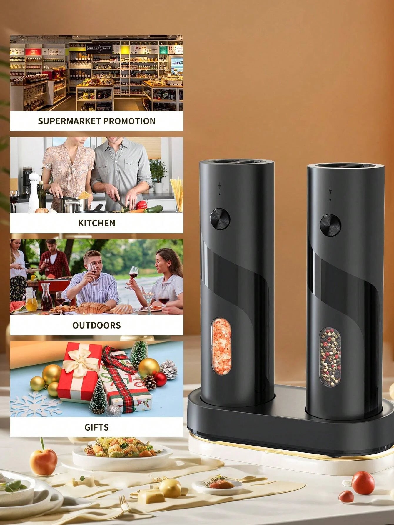 CLITON Electric Salt Pepper Grinder