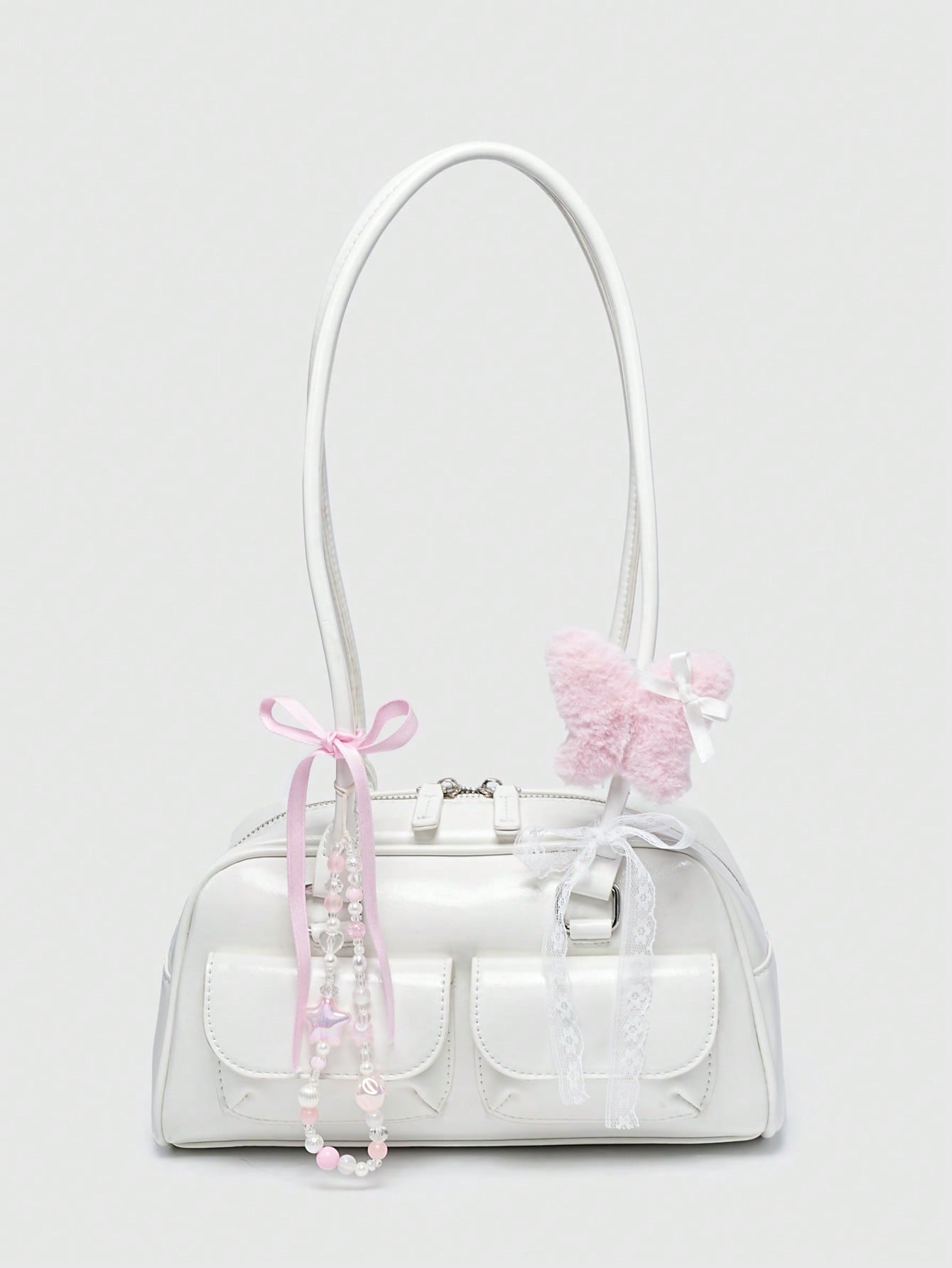 ROMWE Kawaii Plaid Bow Bag